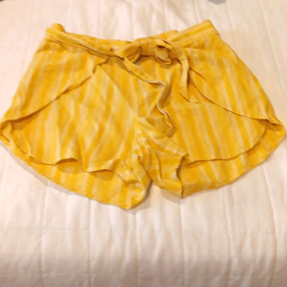 Patagonia Yellow Stripe Faux Wrap Shorts
